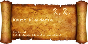Kautz Klaudetta névjegykártya